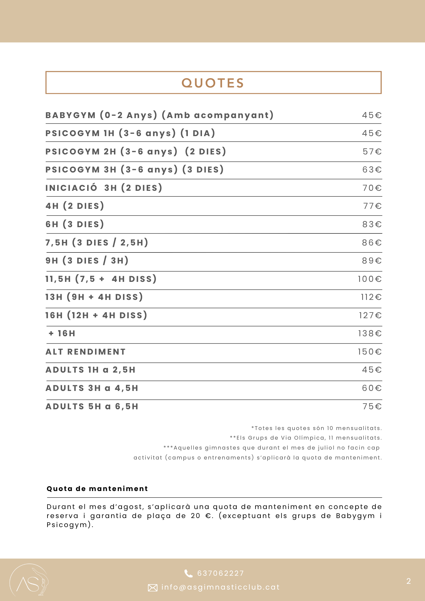 Guia d'Informació i Quotes - Pàgina 2